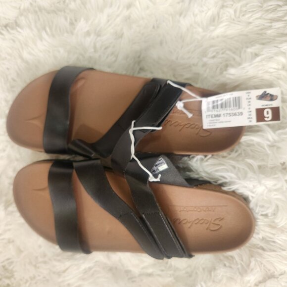 Skechers Arch Step Womens Black Sandals Size 9 With Memory Foam & Cork Sole - Picture 6 of 6